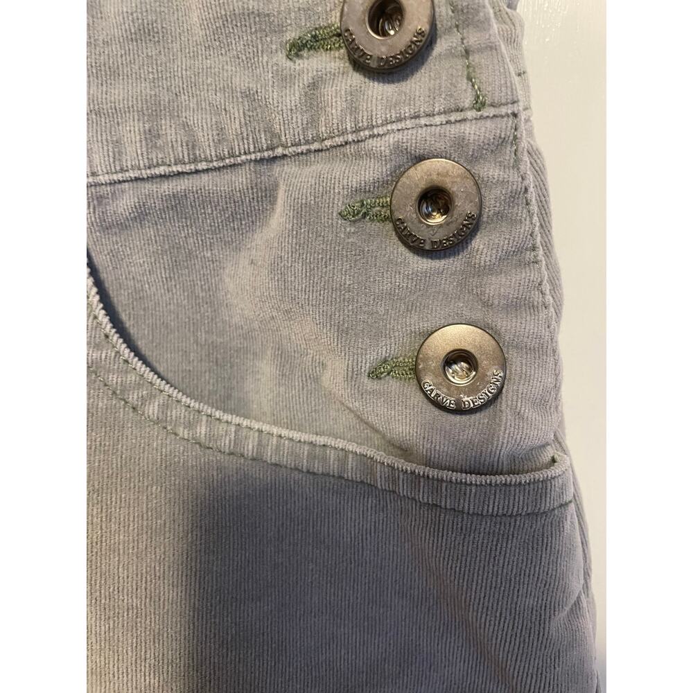 Carve Designs Jason Overall Short Gray Wale Corduroy Relaxed Logo Pockets Size 6 - Picture 6 of 9